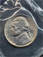 Uncirculated 1988 Jefferson Nickel In Mint Cello