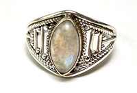 Sterling Rainbow Moonstone Ring 3 Grams Size 8.5
