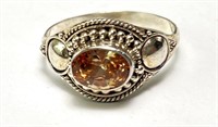 Sterling Gorgeous Citrine Ring 2 Grams Size 9