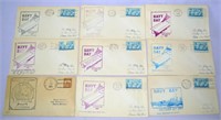 9 Navy Stamped Envelopes 1935 & 1948