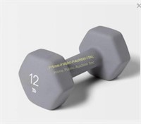 All in Motion $23 Retail 12LB Dumbbell, Grey