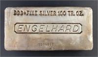 Engelhard Fine Silver Bar- 100 Troy Oz.