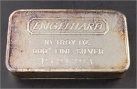 Engelhard 10 Troy 0z. Fine Silver Bar