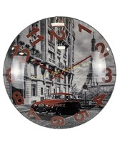 RAODIK $74 Retail 16" Wall Clock, Curved Glass