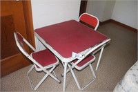 Antique Red/White Child's Table and three chairs