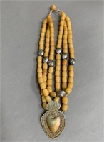 Vintage Indian Beaded Ceremonial Necklace 12"