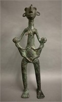 Rare African Bronze Cast 16" Figure-Women with Ch