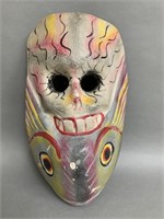 Hand Coloured Wooden Mask-Unusual 12"