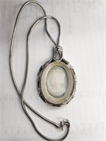Vintage Clear Cameo Necklace