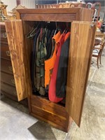 Wardrobe with hunting clothes