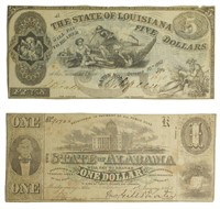 Pair of Obsolete Southern Bank Notes