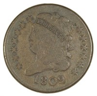 Fine-12 1809 Half Cent