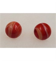 Marbles: Pair Of Christensen Agate Co. American A