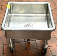 Stainless Commercial Rolling Drain Tub 24in x 24in