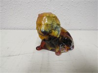 GLASS AMBER COLOR MARBLE LOOK LION
