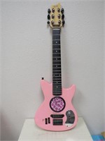 PINK CHILDS BATTERY OPERATED ELECTRIC GUITAR WOOD