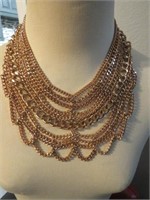 CLEOPATRA STYLE CHAIN BIB NECKLACE LAYERS