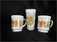 SPICE OF LIFE PATTERN 2 PLASTIC CUPS & ONE TUMBLER