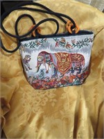 NICE COLORFUL TAPESTRY ELEPHANT PURSE