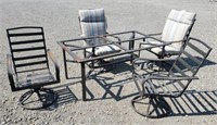 (W) Patio Furniture Set, 4 Chairs and Table,