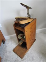 antique oak shoe shiner & shine items