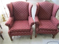 pair of ethan allen wingback chairs