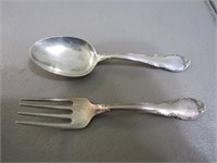 sterling kids fork & spoon