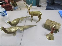 brass deer,birds & items