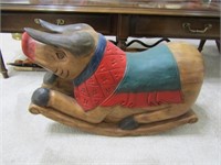 large solid wood oriental pig