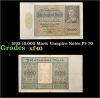 1922 10,000 Mark Vampire Notes P# 70 Grades xf