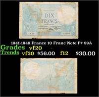 1941-1949 France 10 Franc Note P# 99A Grades vf, v