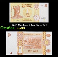 2015 Moldova 1 Leu Note P# 21 Grades Gem+ CU