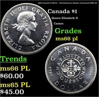 1964 Canada $1 Silver - Charlottetown Quebec Cente