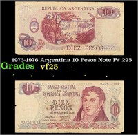 1973-1976 Argentina 10 Pesos Note P# 295 Grades vf