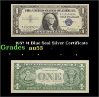 1957 $1 Blue Seal Silver Certificate Grades Select