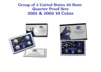 Group of 2 United States Quarters Proof Set in Ori
