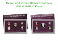 Group of 2 United States Mint Proof Sets 1989-1990