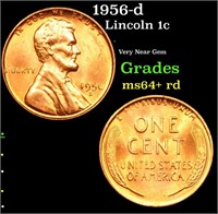 1956-d Lincoln Cent 1c Grades Choice+ Unc RD