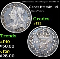 1898 Great Britain 3 Pence Threepence Silver KM# 7