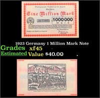 1923 Germany 1 Million Mark Note Grades xf+