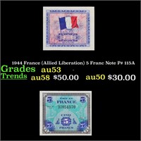 1944 France (Allied Liberation) 5 Franc Note P# 11