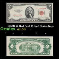 1953B $2 Red Seal United States Note Grades Choice