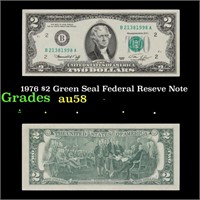 1976 $2 Green Seal Federal Reseve Note Grades Choi