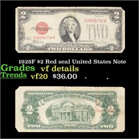 1928F $2 Red seal United States Note Grades vf det