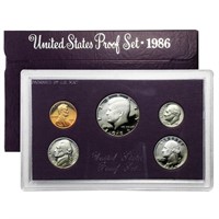 1986, United States Proof Set, 5 Coins Inside