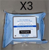 Neutrogena Make Up Removing Cleansing Wipes Qty 3