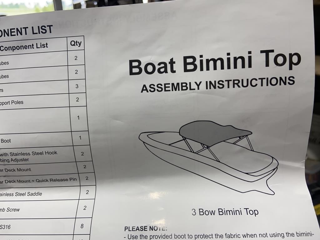 Boat Bimini Top