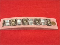 Vintage .925 Silver Toned Bracelet  7" long