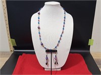 Vintage Beaded Necklace & Earring Set