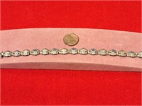 925 Silver Bracelet  w/ Blue Inlay